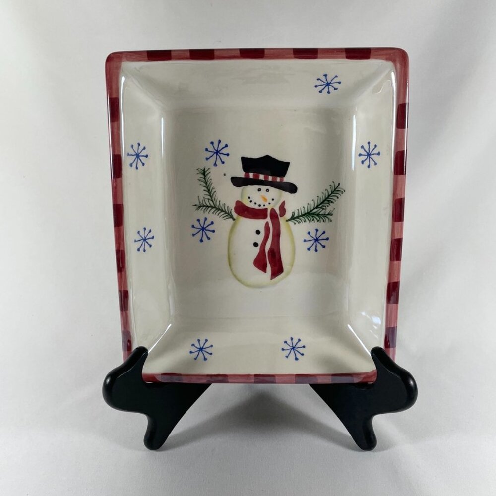 “ROYAL SEASONS” Ceramic Festive Snowman Holiday Oblong Baking/Serving Dish